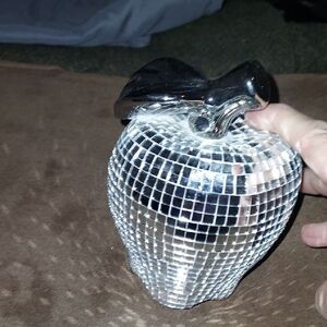 Silver Mosaic Apple Accent. 6 INCHES